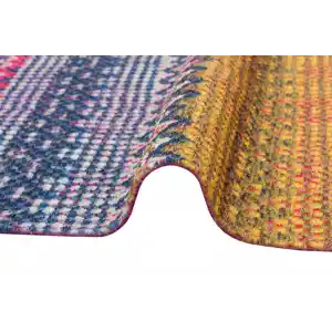 BODRUM KILIM 0060 Renkli Çift Taraflı Yıkanabilir Saçaklı Baskı Kilim