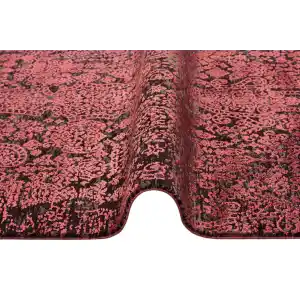 Cordoba Db 04 Antrasit Burgundy Parlak Yüksek Alçak Dokulu Modern Makine Halısı