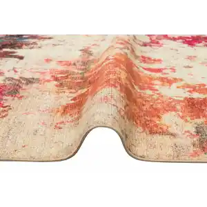 LUNA HALI 0426 Otantik Geleneksel Desenli Yıkanabilir Renkli Baskı Kilim