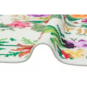 LUNA NEW HALI 0033 Otantik Geleneksel Desenli Yıkanabilir Renkli Baskı Kilim