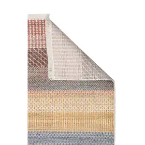 PIETRA HALI 0019 Sıcak Renk Tonlu Etnik Desenli Yumuşak Dokulu Makine Halısı