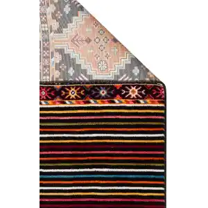 PIETRA HALI 0242 Sıcak Renk Tonlu Etnik Desenli Yumuşak Dokulu Makine Halısı