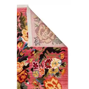 PIETRA HALI 0223 Sıcak Renk Tonlu Etnik Desenli Yumuşak Dokulu Makine Halısı