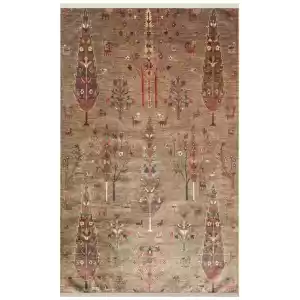 Antique ATK 09 Olive Yıkanabilir Modern Ve Etnik Desenli Kaymaz Tabanlı Makine Halısı