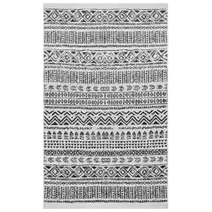 Arya Ar 03 Black %100 Geri Dönüşümlü Pamuktan Çift Taraflı Yıkanabilir Modern Dekoratif Kilim