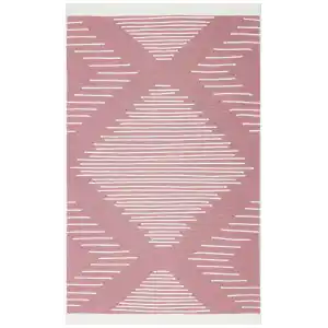 Arya Ar 15 Pink %100 Geri Dönüşümlü Pamuktan Çift Taraflı Yıkanabilir Modern Dekoratif Kilim