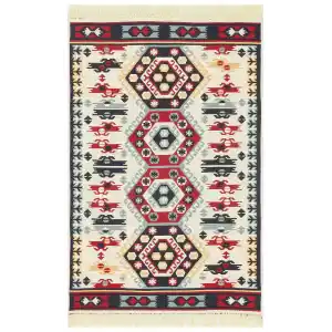 Arya Ar 30 Red %100 Geri Dönüşümlü Pamuktan Çift Taraflı Yıkanabilir Modern Dekoratif Kilim