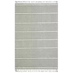 Soho Sh 07 Grey Ivory Hav Vermeyen Özel Ipler Ile Üretilen Etnik Örgü Desenlere Sahip Makine Halısı