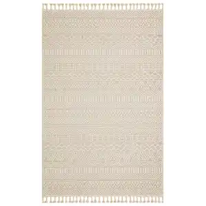 Soho Sh 14 Beige Hav Vermeyen Özel Ipler Ile Üretilen Etnik Örgü Desenlere Sahip Makine Halısı