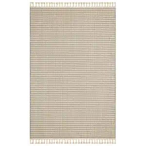 Soho Sh 17 Beige Ivory Hav Vermeyen Özel Ipler Ile Üretilen Etnik Örgü Desenlere Sahip Makine Halısı