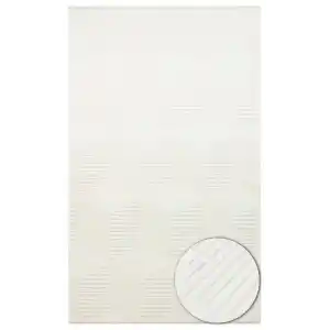 Ada 01 Cream Yüksek Alçak Dokulu Hav Toz Vermez Kolay Kullanımlı Yıkanabilir Kaymaz Kilim