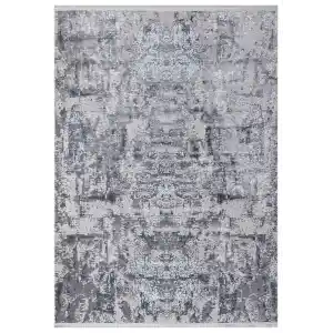 Allegro 1023 Gri Dekoratif Modern Kaymaz Tabanlı Makine Halısı ✄
