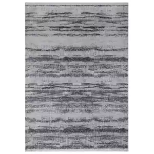 Allegro 1043 Füme Dekoratif Modern Kaymaz Tabanlı Makine Halısı ✄