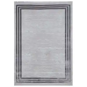 Allegro 2185 Açık Gri Dekoratif Modern Kaymaz Tabanlı Makine Halısı