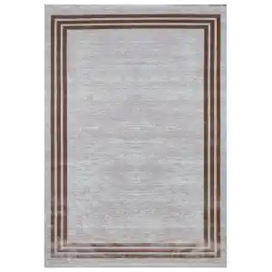 Allegro 2185 Vizon Dekoratif Modern Kaymaz Tabanlı Makine Halısı