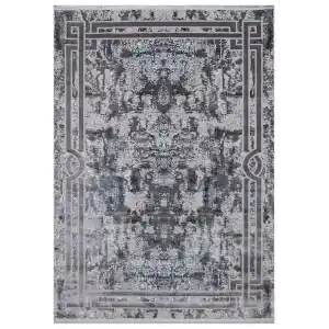 Allegro A1023 Gri Dekoratif Modern Kaymaz Tabanlı Makine Halısı