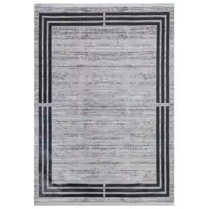 Allegro A1061 Açık Gri Dekoratif Modern Kaymaz Tabanlı Makine Halısı