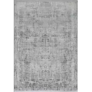 Allegro Soft 2986 Gri Dekoratif Modern Kaymaz Tabanlı Makine Halısı