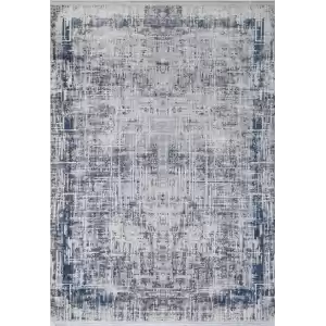 Allegro Soft 2986 Mavi Dekoratif Modern Kaymaz Tabanlı Makine Halısı