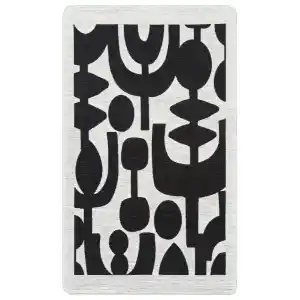 Arya Neo Arn 07 Whıte Black Yıkanabilir Kaymaz Tabanlı Modern Pamuk Kilim