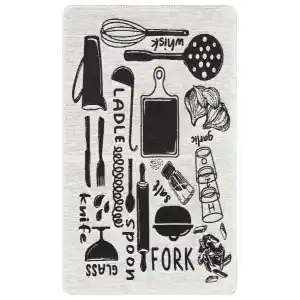 Arya Neo Arn 11 White Black Yıkanabilir Kaymaz Tabanlı Modern Pamuk Kilim