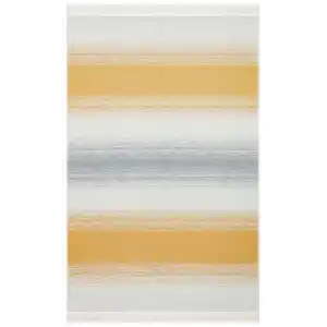 Arya Craft ARC 03 Grey Yellow Hav Toz Vermez Yıkanabilir Modern Desenli Dokuma Kilim