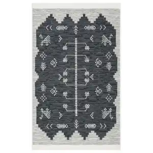 Arya Ar 23 Grey %100 Geri Dönüşümlü Pamuktan Çift Taraflı Yıkanabilir Modern Dekoratif Kilim