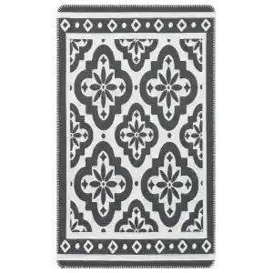 Arya Neo Arn 08 Antrasit White Yıkanabilir Kaymaz Tabanlı Modern Pamuk Kilim