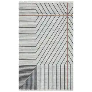 Asos As 05 Grey Jüt Hasır Görünümlü Hav Toz Vermeyen Çift Taraflı Kullanılabilen Yıkanabilir Kilim