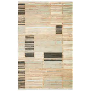 Asos As 08 Natural Grey Jüt Hasır Görünümlü Hav Toz Vermeyen Çift Taraflı Kullanılabilen Yıkanabilir Kilim