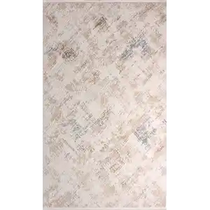 Balat 253A Beyaz Bej Dekoratif Makine Halısı