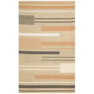 Brooklyn Brk 06 Terra Hasır Görünümlü Kaymaz Renkli Dokuma Modern Kilim