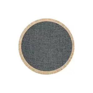 Brooklyn Brk 01 Antrasit Sılver Q Yuvarlak Hasır Görünümlü Kaymaz Renkli Dokuma Modern Kilim