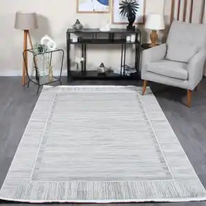 Carino EG88 Krem Gri Dekoratif Makina Halısı