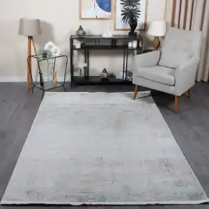 Carino EM99 Krem Gri Dekoratif Makina Halısı