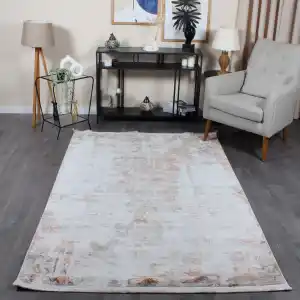 Carino EN007 Krem Gri Dekoratif Makina Halısı