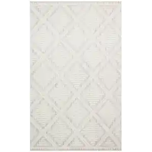 Cozy CZY 03 Grey Cream Hav Toz Vermez Modern Örgü Dokuma Makine Halısı