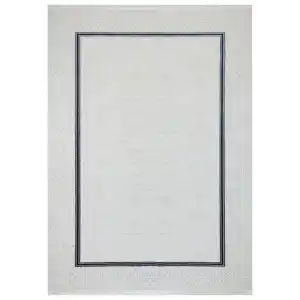 Diva 5001 Beyaz Mavi Dekoratif Modern Kaymaz Tabanlı Makine Halısı