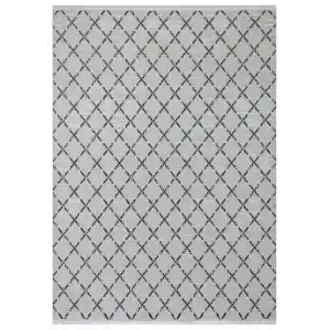 Diva 5007 Gri Dekoratif Modern Kaymaz Tabanlı Makine Halısı