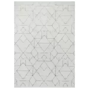 Diva 5013 Gri Dekoratif Modern Kaymaz Tabanlı Makine Halısı