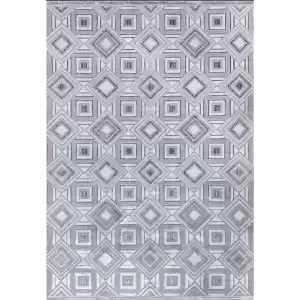 Diva 5015 Gri Vizon Dekoratif Modern Kaymaz Tabanlı Makine Halısı