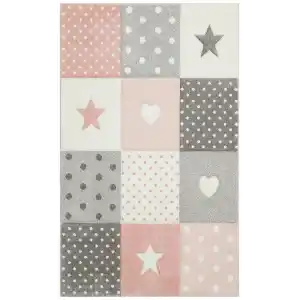 Eko Kids KDS 05 Grey Pink Hav Toz Vermez Çocuk Halısı