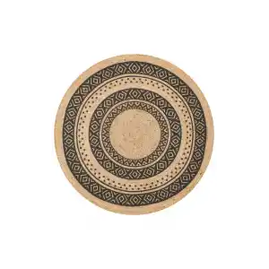 Juno Jüt Ech 08 Natural Black Flatweave El Dokuma Naturel Jüt Hasır Halı