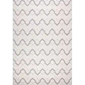 Malibu 9182A Beyaz Gri Modern Makine Halısı