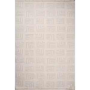 Melodi 32439C Beyaz Gri Dekoratif Loop Dokuma Makine Halısı