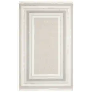 Motto MOT 04 Beige Grey Yumuşak Tuşeli Örgü Dokuma Modern Makine Halısı