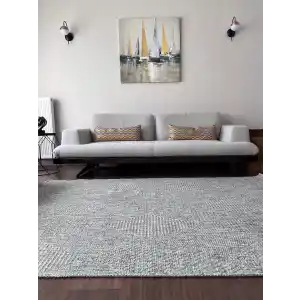 Dhoku DH004 Gri Rustik Modern Örme Kilim - indoor & outdoor