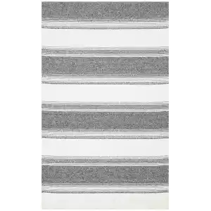 Nevada NVD 02 White Black Moroccon Tuşeli Hav Toz Vermez Kaymaz Tabanlı İnce Dokuma Modern Halı