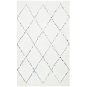 Nevada NVD 03 White Black Moroccon Tuşeli Hav Toz Vermez Kaymaz Tabanlı İnce Dokuma Modern Halı