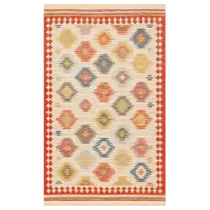 NOMAD KILIM 0017 Yıkanabilir, Çift Taraflı Kullanıma Uygun Yumuşak Tuşeli Otantik Kilim